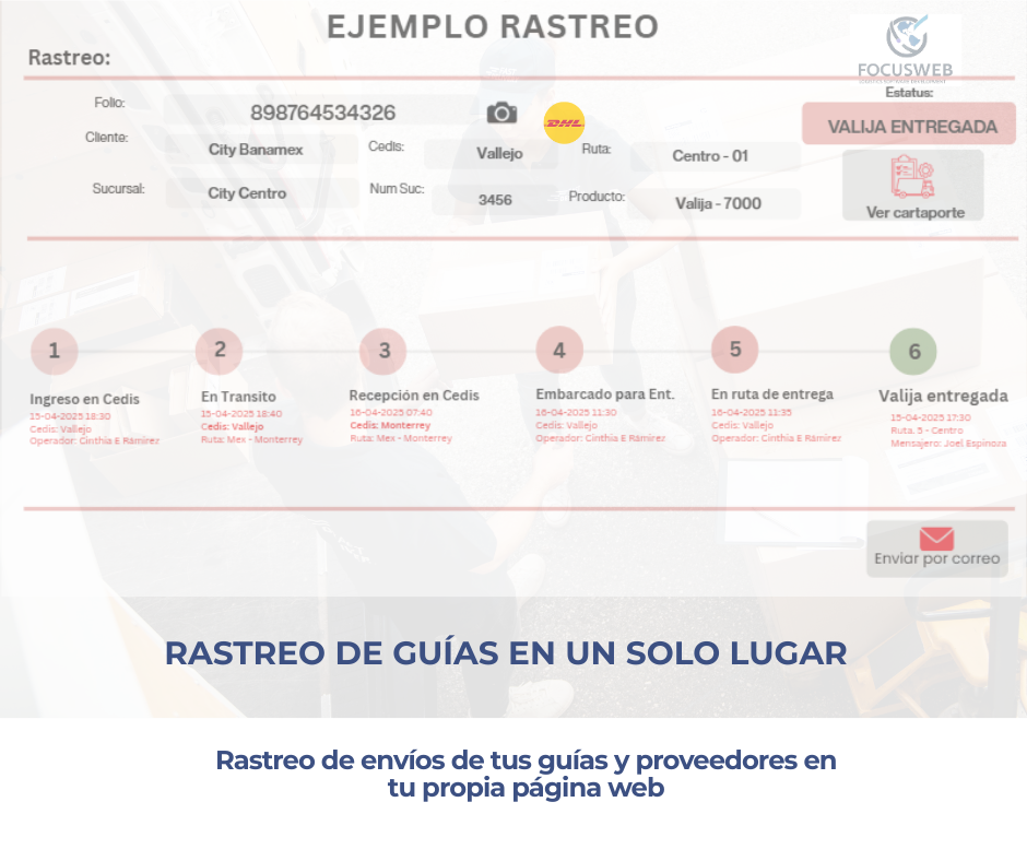 Reportes y analytics de envíos FocusWeb